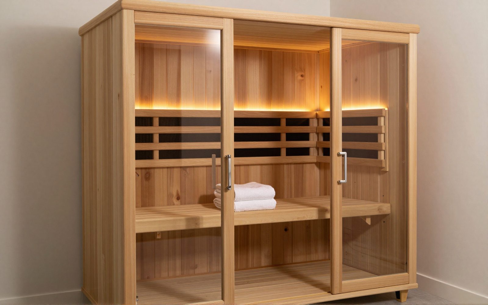 A private infrared sauna cabin
